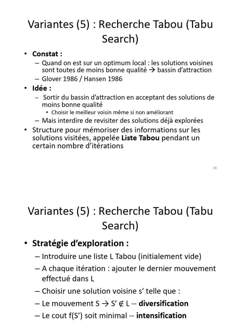 Algorithme Tabou en Java | PDF | Mathématiques appliqués | Algorithmes