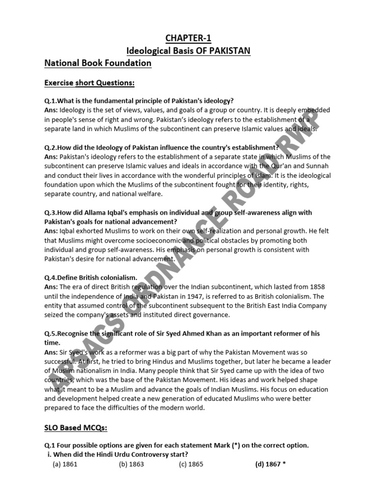 9 CH 1 2024-25 | PDF | Two Nation Theory | Prophets And Messengers In Islam