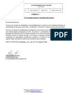 Formato 3 CERTIFICADO DE INHABILIDADES E INCOMPATIBILIDADES