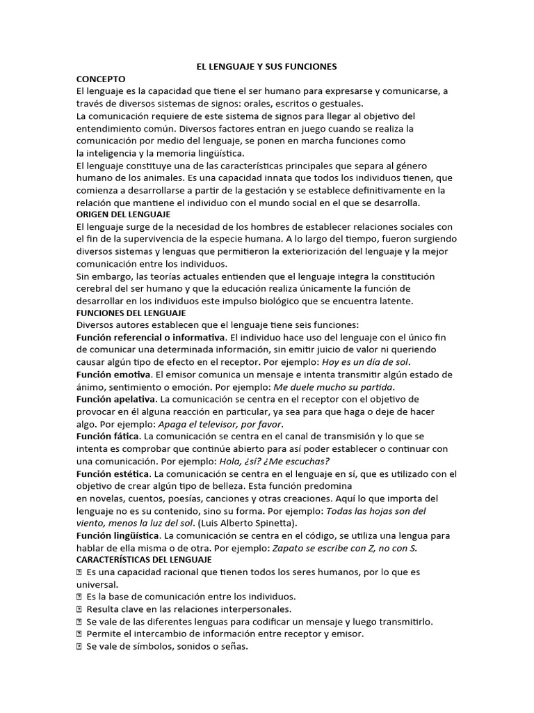 Creación y funciones del lenguaje | PDF | Comunicación | Lingüística