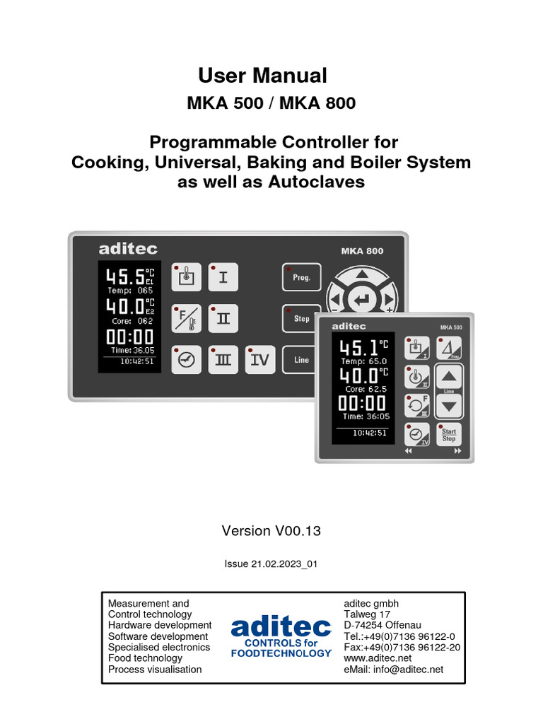 MKA500 MKA800 V13 User Manual en 01 | PDF | Cursor (User Interface ...
