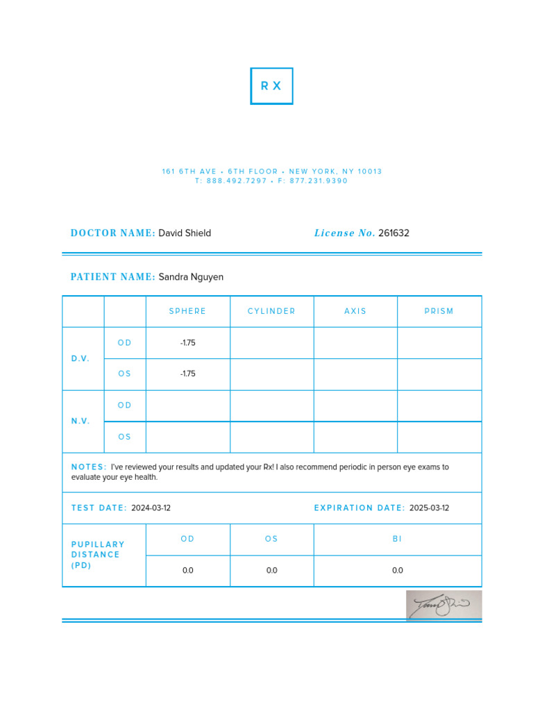 Eye Prescription Update | PDF