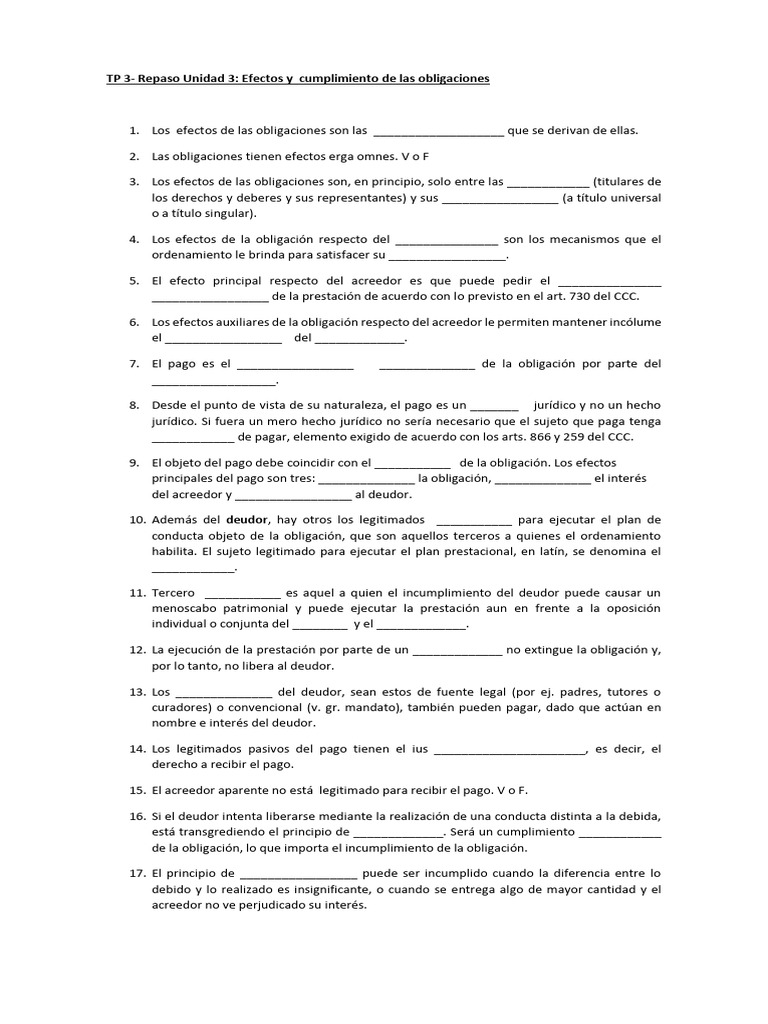 Efectos y Cumplimiento de Obligaciones | PDF | Pagos | Justicia