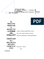 El Proceso Ordinario Respecto Al Poder de Direccion, Ordenador y Discipinario Que Ejerce El Juez