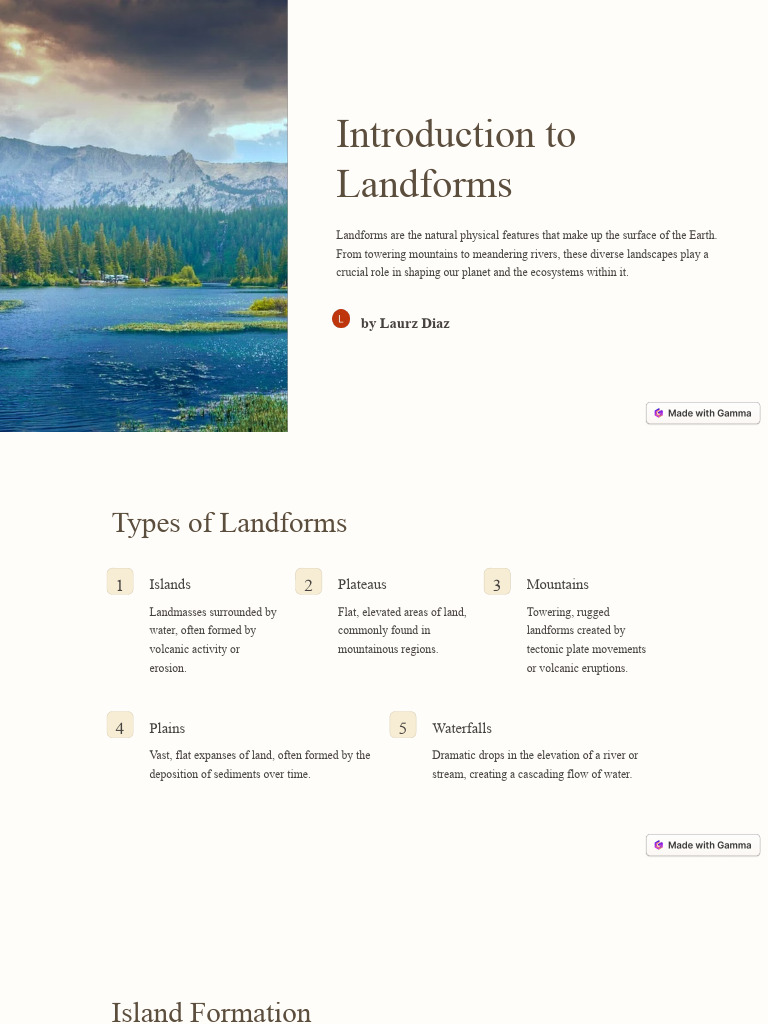 Types and Formation of Landforms | PDF | Volcano | Erosion