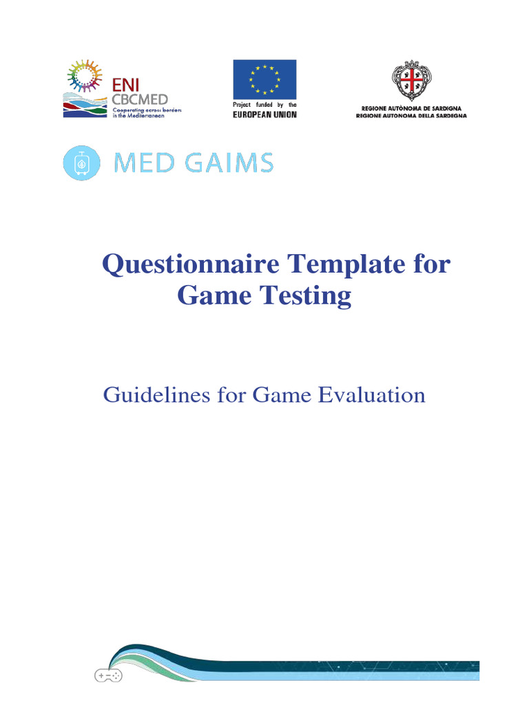 Game Testing Questionnaire PDF Virtual Reality Experience