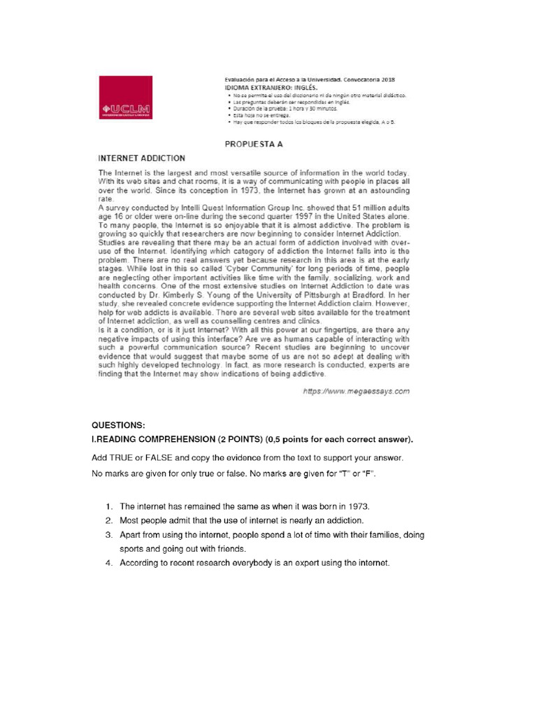 Evau Ingles Junio 2018 Sinresolver Y Consoluciones Pdf Pdf