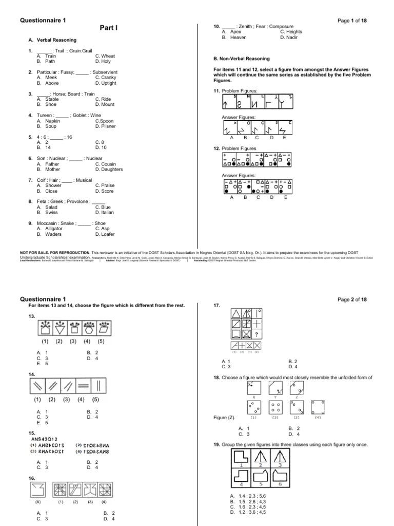 DOST Scholarship Exam Reviewer | PDF | Force | Mass