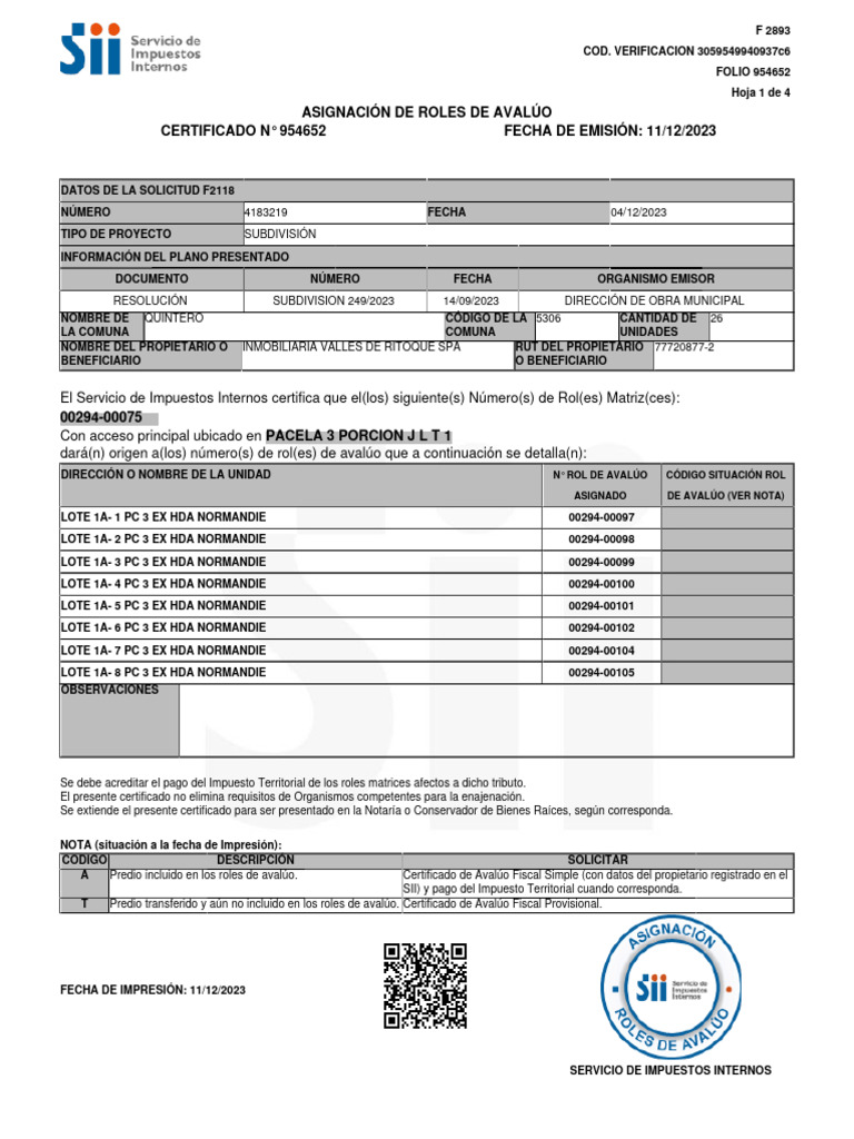 Asignación Roles SII | PDF