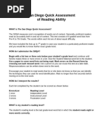San Diego Quick Assessment-6 | PDF | Educational Assessment | Reading ...