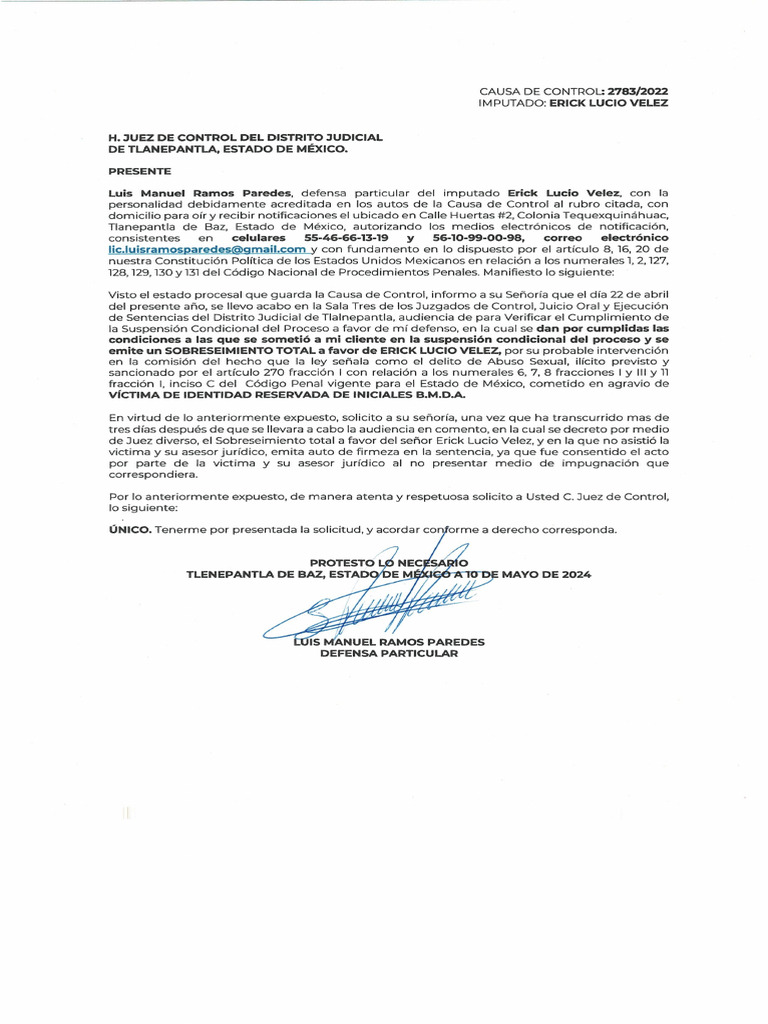 SOLICITUD DE FIRMEZA EN LA SENTENCIA | PDF