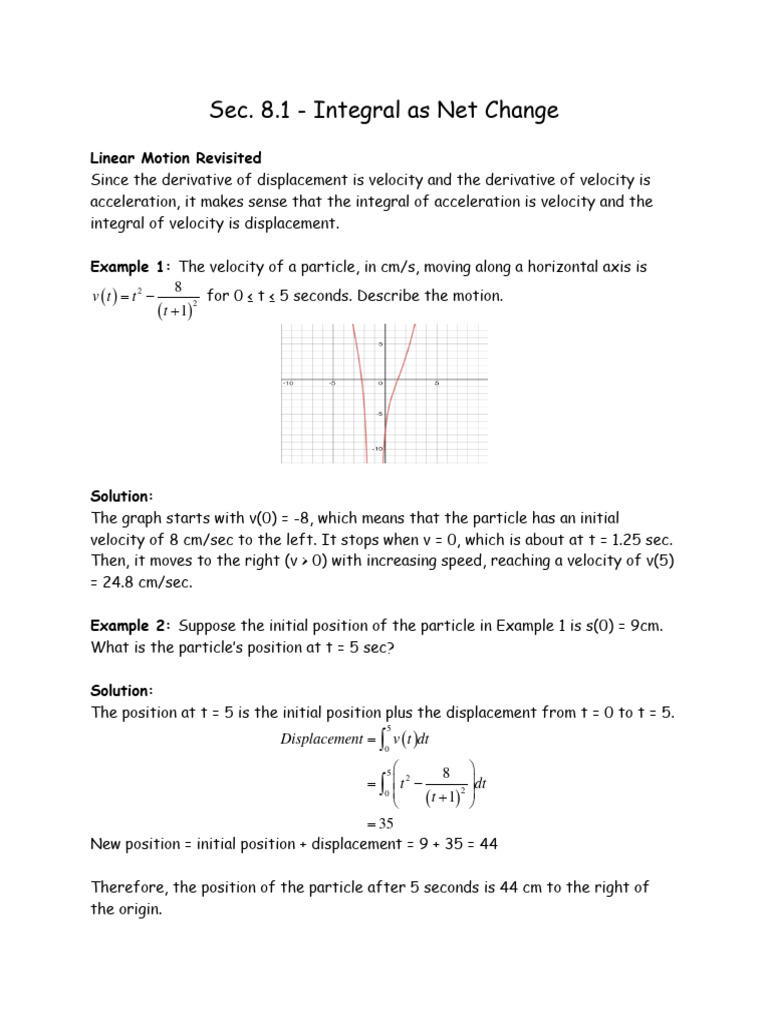 Integral Calculus: Motion and Distance | PDF | Velocity | Acceleration