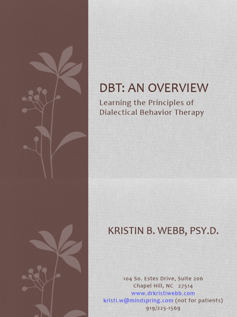 Dbt Slides 09182015 Pdf Dialectical Behavior Therapy Borderline