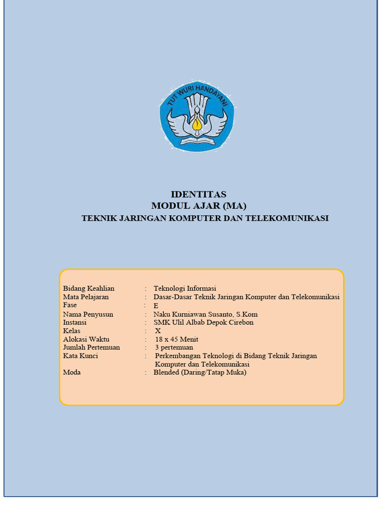 Modul Ajar Dasar Dasar Teknik Jaringan Komputer Dan Telekomunikasi