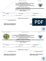 OMSC Form CTE 03 Student Teaching Clearance On OFF Campus Rev.01