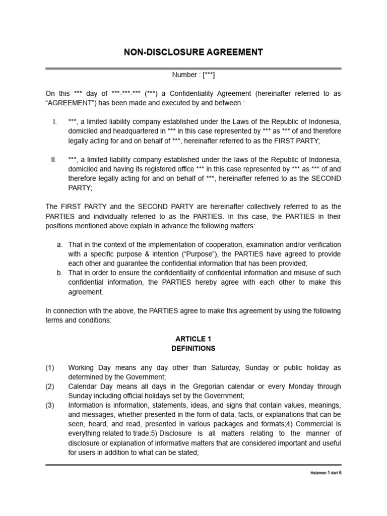 Confidentiality Agreement Template | PDF | Confidentiality | Non ...