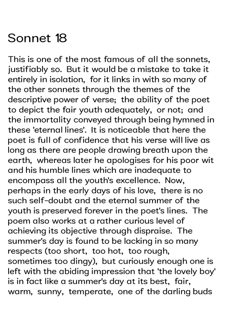 Sonnet 18 short note pdf