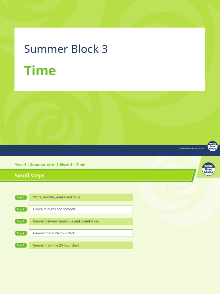 Year 4 Time Concepts and Calculations | PDF | Clock | Hour