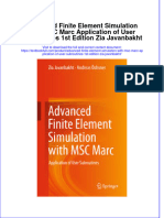 Advanced Finite Element Simulation With MSC Marc Application of User Subroutines 1st Edition Zia Javanbakht