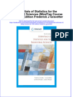 Essentials of Statistics For The Behavioral Sciences (Mindtap Course List) 10Th Edition Frederick J Gravetter