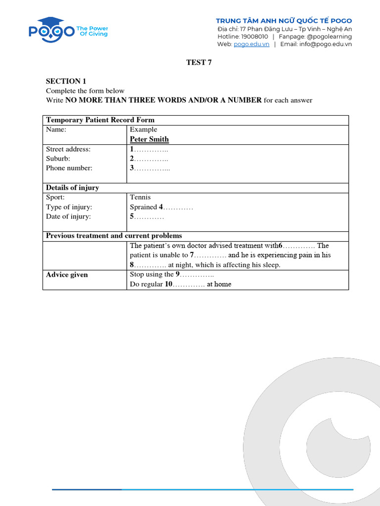 Ielts Listening At Test 7 Pdf Diet Nutrition Diet Nutrition