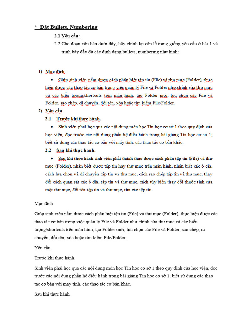 Bài Tập 2 - Bullet, Numbering, Chia Cột | PDF