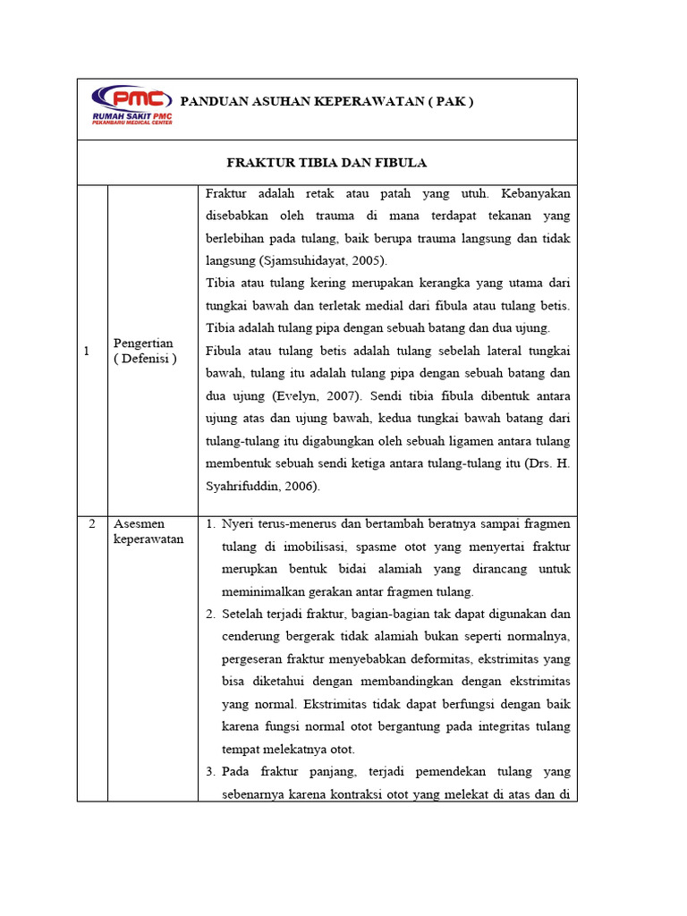 Pak Fraktur Tibia Dan Fibula | PDF | Sains & Matematika