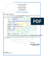 Barangay Certification - Delayed Registration