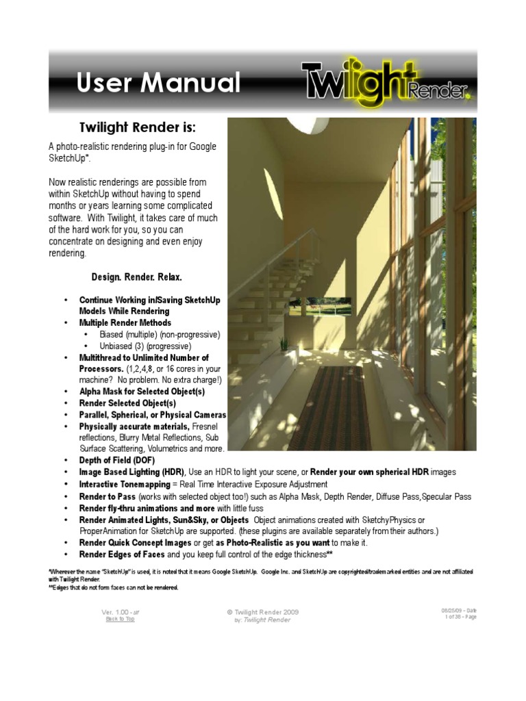 Twilight Render Manual | PDF | Rendering (Computer Graphics) | Optics