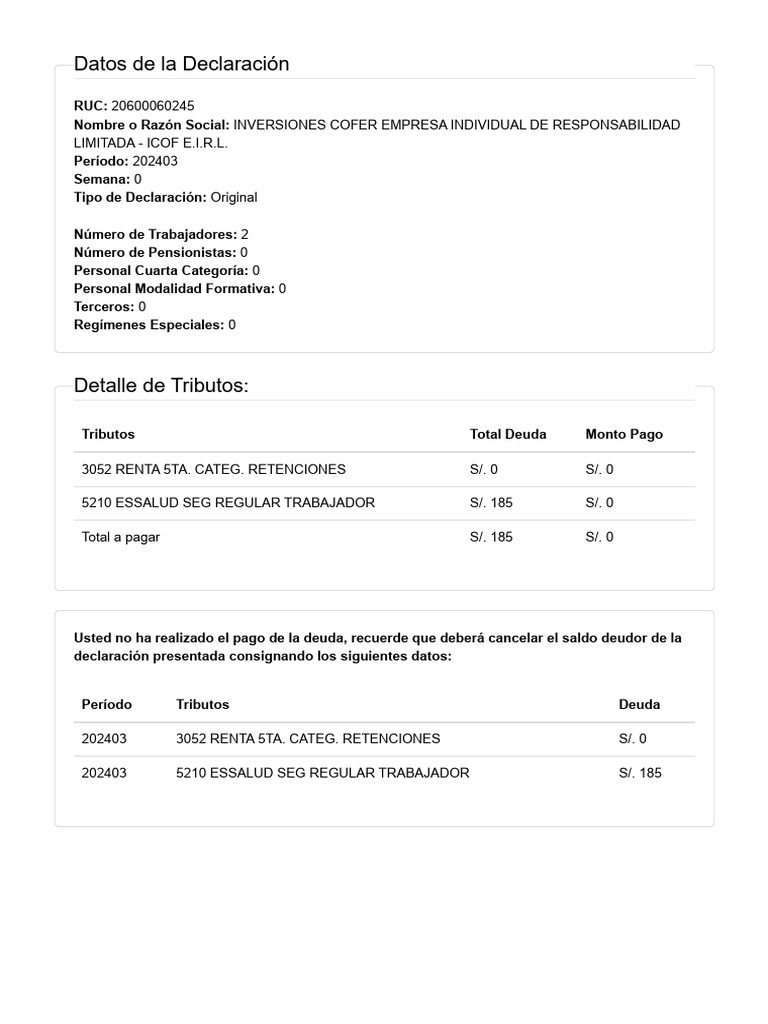 Constancia Pdt601 032024 Icof E.I.R.L. PDF