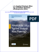 (Download PDF) Advances in Applied Strategic Mine Planning 1St Edition Roussos Dimitrakopoulos Eds Online Ebook All Chapter PDF