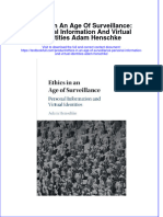 [Download pdf] Ethics In An Age Of Surveillance Personal Information And Virtual Identities Adam Henschke online ebook all chapter pdf 