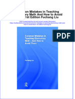 (Download PDF) Common Mistakes in Teaching Elementary Math and How To Avoid Them 1St Edition Fuchang Liu Online Ebook All Chapter PDF