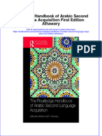 [Download pdf] Routledge Handbook Of Arabic Second Language Acquisition First Edition Alhawary online ebook all chapter pdf 