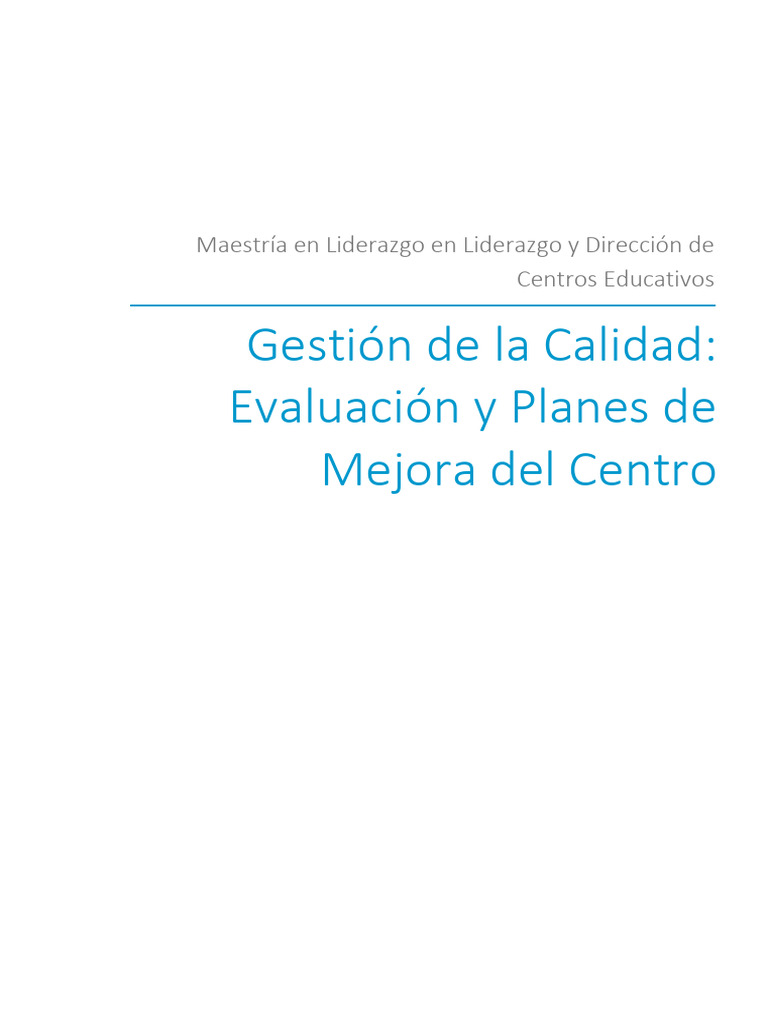 Mejora de Calidad en Centros Educativos | PDF | Planificación | Evaluación