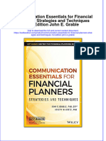 [Download pdf] Communication Essentials For Financial Planners Strategies And Techniques 1St Edition John E Grable online ebook all chapter pdf 