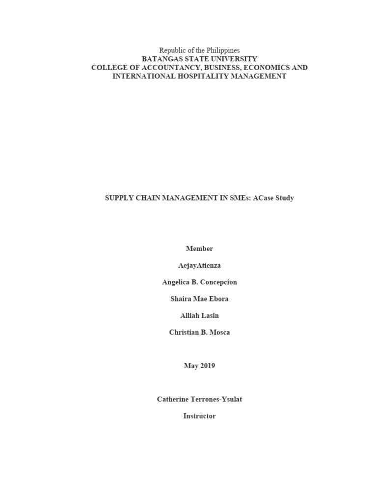 Case Study Exec Summary Na Lang Pdf Supply Chain Management
