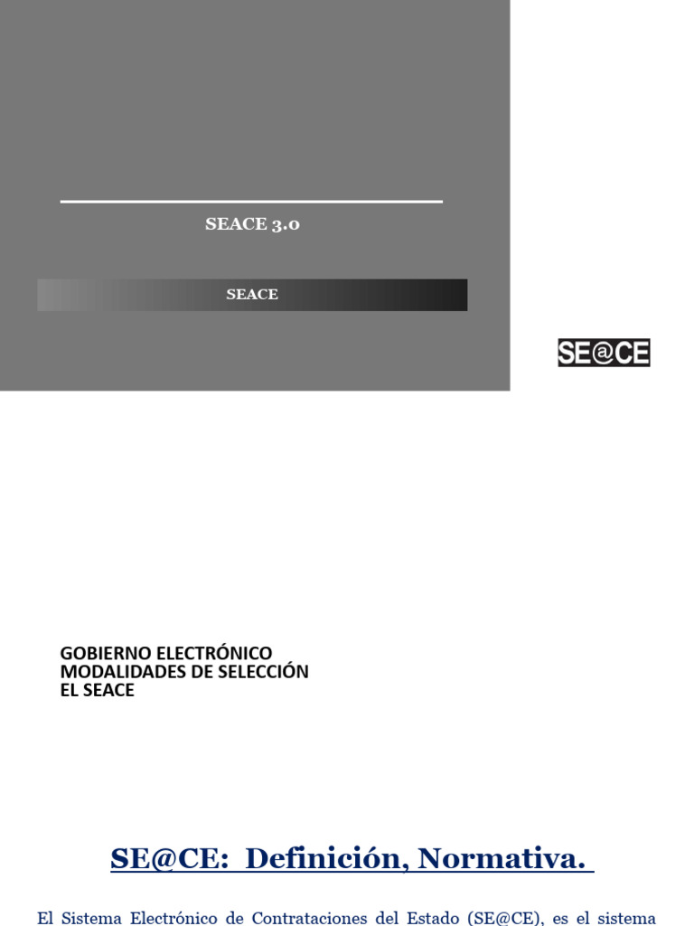 SEACE Parte 1 | PDF | Gobierno E | Contraseña