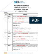 Answer Key Listening 1