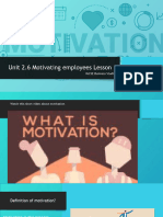 Unit 2.6 Motivating Employees Lesson 1