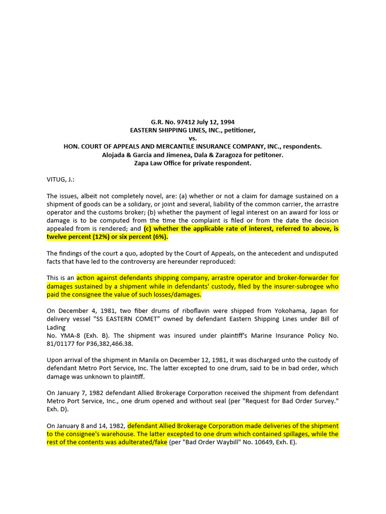 Case | PDF | Interest | Damages