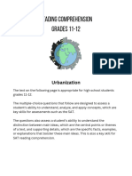 Reading Comprehension Grades 11-12: Urbanization