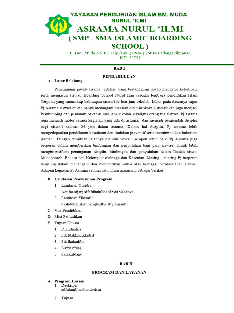 Program Asrama Nurul Ilmi 2023 | PDF | Perjalanan