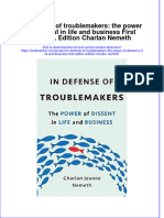 [Download pdf] In Defense Of Troublemakers The Power Of Dissent In Life And Business First Edition Edition Charlan Nemeth online ebook all chapter pdf 
