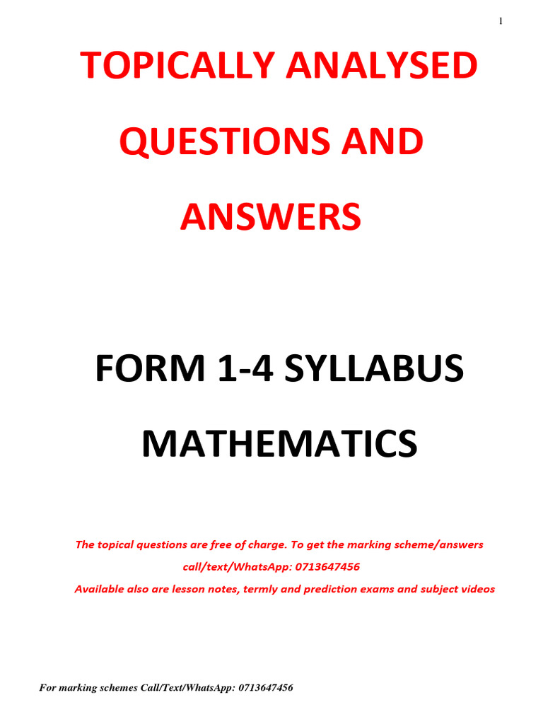 Maths topical questions f1 4 pdf pdf area triangle