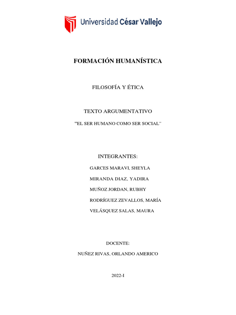 El Ser Humano Como Ser Social | PDF | La naturaleza humana | Sociedad