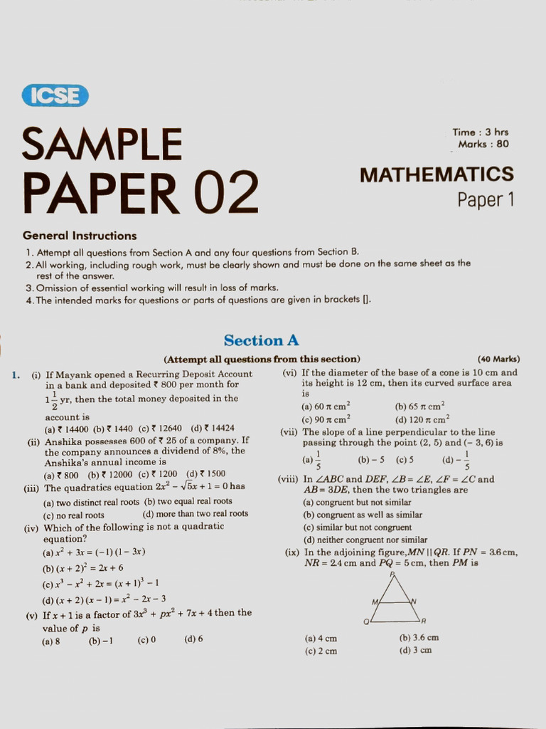 SP 2 Math 10 Arihant | PDF