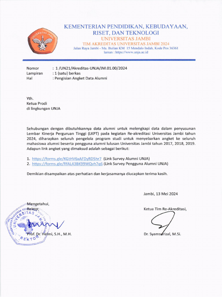 Pengisian Angket Data Alumni | PDF