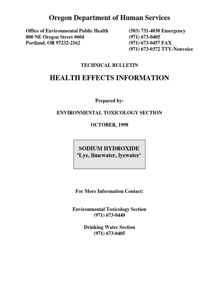 Sodium Hydroxide Health Effects Guide | PDF | Sodium Hydroxide | Hydroxide