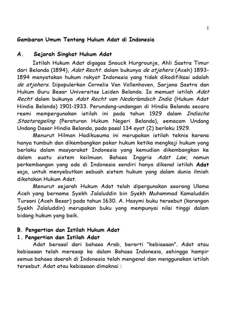 Sejarah Hukum Adat Pdf